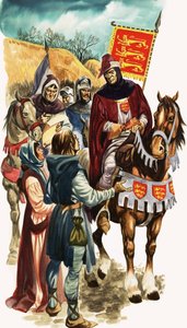 The Wonderful Story of Britain: The Wise King Edward. Kung Edwards tjänstemän samlar in information om markägande av Peter Jackson
