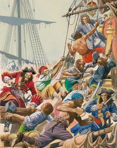 När Pirates Sailed the Seas. Svartskägg och hans pirater attackerar. av Peter Jackson
