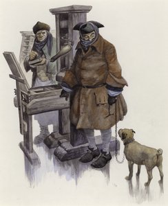 William Hogarth, den 16 februari 1740, på Frost Fair på Themsen av Peter Jackson