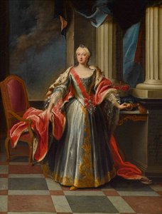 Porträtt av Maria Anna Sophia av Sachsen 1728-1797, kurfurstin av Bayern.