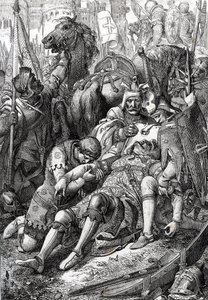 Kung Vilhelm Erövraren sårar av sin son Robert II av Normandie dit Courteheuse (1051-1134) vid fästningen Gerberoy av Peter Johann Nepomuck Geiger