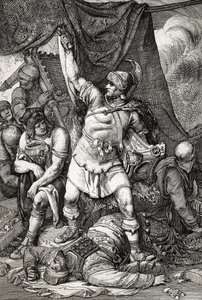 Romersk antikvitet: "" Erövringen av Jerusalem""" skildring av belägringen av Jerusalem av romarna år 70 e.Kr., staden plundras av kejsar Titus trupper och Jerusalems andra tempel detruit""" (Destruktion av Jerusalem och templet under Titus
