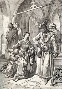 Mordet på den adliga damen Ines de Castro (1320-1355), andra fru till Peter I (Pedro I) av Portugal i klostret Santa Clara de Coimbra, Portugal 1355 (Hustru till kung Peter I av Portugal Ines Castros mord i klostret av Santa Clara i Co