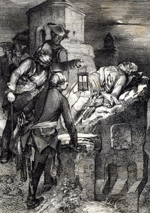 Döden av kung Karl (eller Carl) XII av Sverige (1682-1718) under belägringen av det första norska fortet Fredriksten