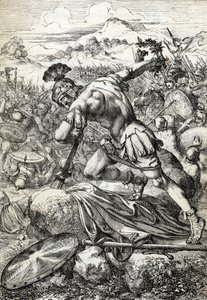 Den romerske generalen Varus (Publius Quinctilius Varus) självmord (46 f.Kr.-9 e.Kr.) på hans svärd i slaget vid Teutoburg (Teutoburger Wald eller Teutberg) som motsatte sig romarna till tyskarna år 9 e.Kr. (självmord av den romerske generalen Varus i slag