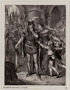 Johannes den blinde, kung av Böhmen (gravyr) av Peter Johann Nepomuk Geiger