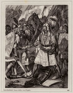 Johannes den blinde, kung av Böhmen (gravyr) av Peter Johann Nepomuk Geiger