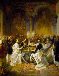 Maximilian av Habsburg och hans bror Carlo Ludovico gästar en bankett i Smyrna av Halim Pasha
