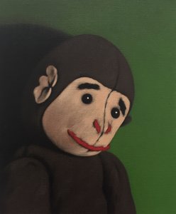 Monkey Portrait on Green, 2005 av Peter Jones