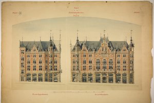 Rathskellers nya byggnad, Halle (Saale), Sachsen-Anhalt, Tyskland, Höjd