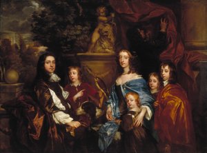 "Sir Edward Hales och hans familj", 1656 av Peter Lely