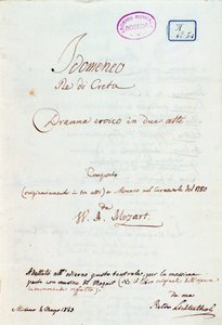 Första sidan av Lichtenthals bearbetning av Mozarts "Idomeneo, Re di Creta" av Peter Lichtenthal