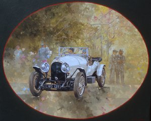 3 liters Bentley på Kelmarsh (olja på duk)