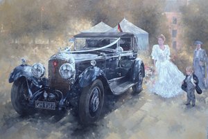 Bentley and Bride (olja på duk) av Peter Miller