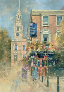 Crown Tavern, Clerkenwell, 2000 (olja på duk) av Peter Miller
