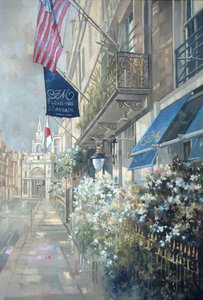 Flemings Hotel, Half Moon Street, London (olja på duk) av Peter Miller