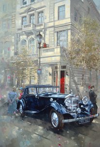 Phantom II into Queens Gate Mews (olja på duk) av Peter Miller