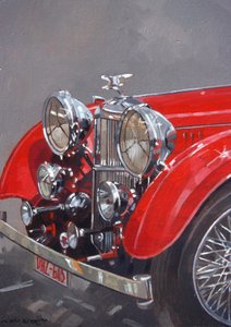 Röd Sp.25 Alvis (olja på duk) av Peter Miller