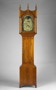 Tall Case Clock, ca 1815 (lönn, körsbär, mässing och järn)