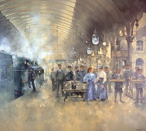 York Railway Station (olja på duk)