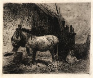 (Åsnor och får) av Peter Moran