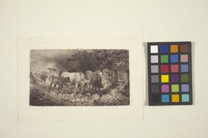 Regnigt väder (bläck) av Peter Moran