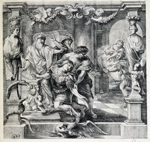 Achilles död, efter Pierre Paul (Pierre-Paul) Rubens (eller Peter Paul eller Petrus Paulus) (1577-1640), Flandern