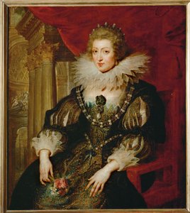 Anne av Österrike, drottning av Frankrike (målning på trä) av Peter Paul Rubens