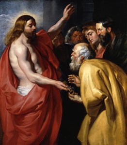 Kristus överlämnar himmelrikets nycklar till Sankt Petrus av Peter Paul Rubens