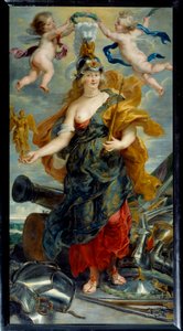 Cycle des physicis "" Portrait en pied de Marie de Medicis en Bellona (1573-1642) Drottning av Frankrike "" Målning av Pierre Paul (Pierre-Paul) Rubens (Ou Peter Paul Ou Paul) (1577-1640) (1577-1640) ) (ECC) (EC .flam.) 1621 Sön. 2,76x1,49 m av Peter Paul Rubens