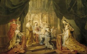 St. Ildefonso tar emot kapseln av Peter Paul Rubens