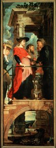Nedstigning från korset, vänster panel: Besök (målning) av Peter Paul Rubens