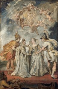 Den dynastiska föreningen mellan Frankrike och Spanien (skiss till Medicicykeln) av Peter Paul Rubens