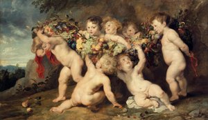 Fruktgirlangen (med Frans Snyders och Jan Wildens) av Peter Paul Rubens