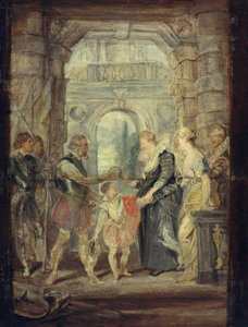 Överlämnandet av regentskapet (skiss till Medici-cykeln) av Peter Paul Rubens
