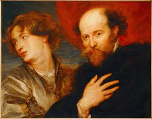 Idealiserat dubbelporträtt av van Dyck och Rubens av Peter Paul Rubens