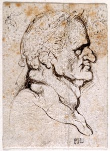 Galba, från tio teckningar av åtta av de första tolv Caesarerna, efter Giovanni da Cavinos medaljer (penna och bläck på papper) av Peter Paul Rubens