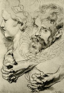 Huvud- och handstudier av Peter Paul Rubens