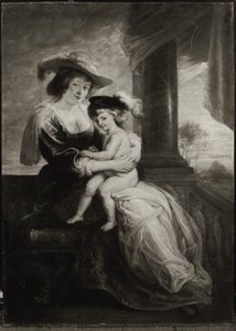 Hélène Fourment och hennes son Frans (kopia efter) av Peter Paul Rubens