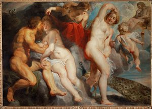 Ixion, lapiternas kung, lurad av Juno (målning på duk) av Peter Paul Rubens