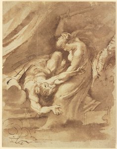 Judith halshugger Holofernes, ca 1609-10 (tusch och lavering på papper) av Peter Paul Rubens