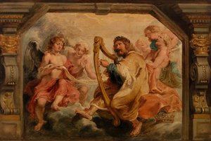Kung David spelar harpa av Peter Paul Rubens