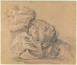 Knästående ung kvinna av Peter Paul Rubens