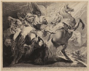 Sanherib, kung av det assyriska riket, faller av hästen av Peter Paul Rubens