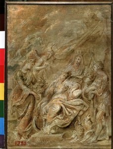 Dauphin Ludvig XIII:s födelse (1601-1643) (Dauphin Ludvig XIII:s födelse). Målning av Peter Paul (Pierre-Paul) Rubens (eller Peter Paul eller Petrus Paulus) (1577-1640). Olja på trä, 33,6 x 24 cm av Peter Paul Rubens