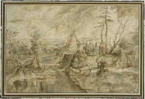 Landskap med Filemon och Baucis av Peter Paul Rubens