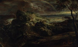 Landskap med Paulus skeppsbrott (?) av Peter Paul Rubens
