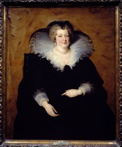Porträtt av Maria De Medici (Marie de Medicis) (1573-1642), drottning av Frankrike, fru till Henrik IV. Målning av Pierre Paul (Pierre-Paul) Rubens (eller Peter Paul eller Petrus Paulus) (1577-1640). 1622 Sön. 1,3x1,08 m Madrid, Musee du Prado av Peter Paul Rubens