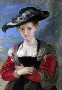 Porträtt av Susanna Lunden (?) (Stråhatten) c.1622-5 (olja på panel) av Peter Paul Rubens