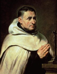 Porträtt av en karmelitprior (olja på trä) av Peter Paul Rubens